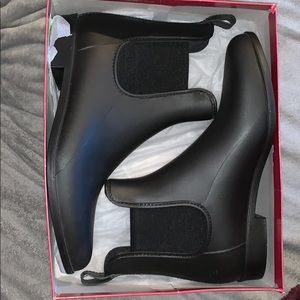 Merona black rain booties